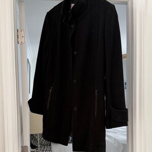 ALFRED SUNG Classic Black Pea Coat